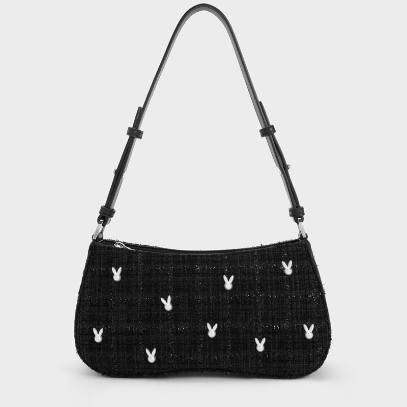 Tas Wanita Import C K Terbaru Bunny Tweed