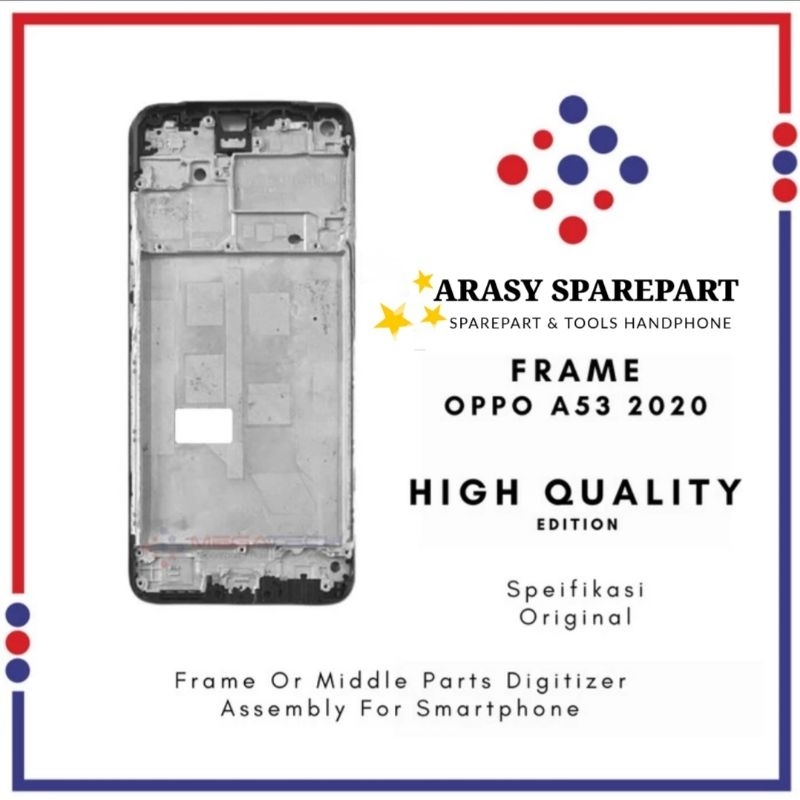 FRAME LCD - TULANG LCD - TATAKAN LCD OPPO A53 2020 ORI