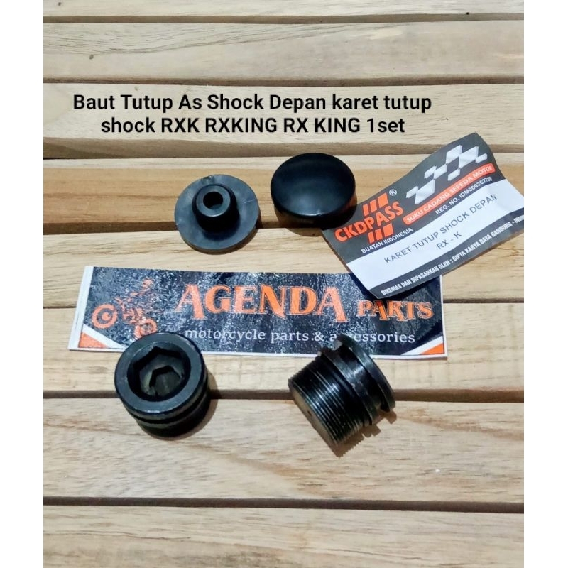 Baut Tutup As Shock Depan karet tutup shock RXK RXKING RX KING 1set warna hitam