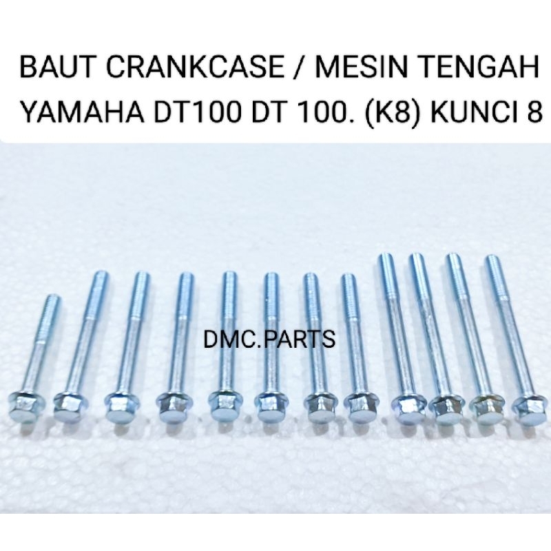 BAUT CRANKCASE / MESIN TENGAH YAMAHA DT100 DT 100 . (K8) Kunci 8