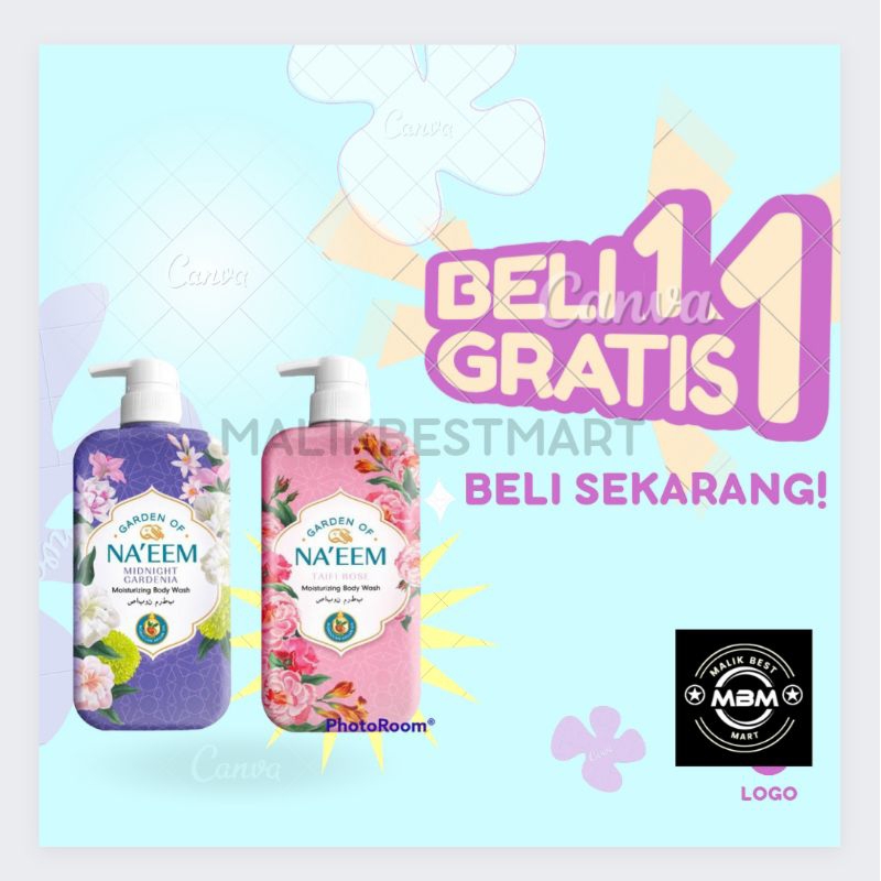 [Beli 1 Gratis 1] NA'EEM BODY WASH PUMP 480ml