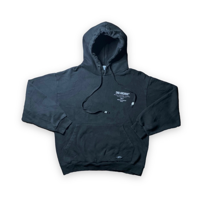 BLACK 2ND ARCHIVE GLOW BACK LOGO HOODIE