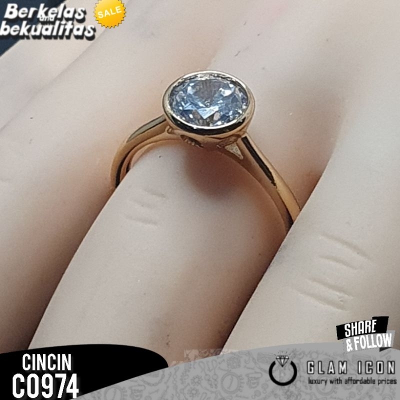 Cincin Wanita Motif  mata bulat simple C0974