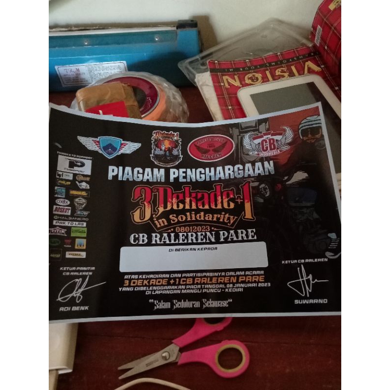 

piagam cb ra leren kediri