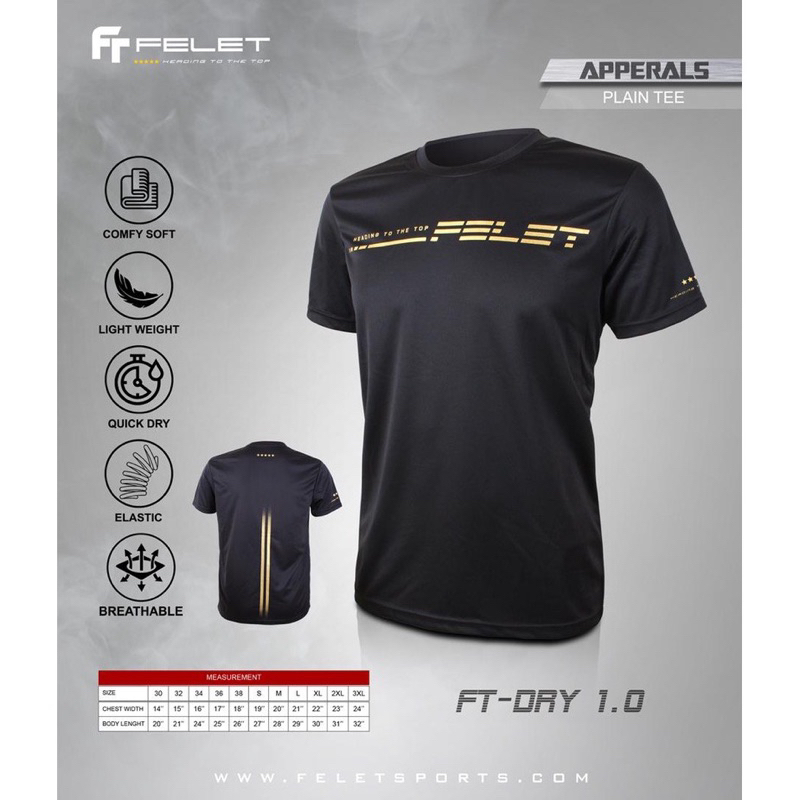 BAJU KAOS BADMINTON FELET ORIGINAL PRIA