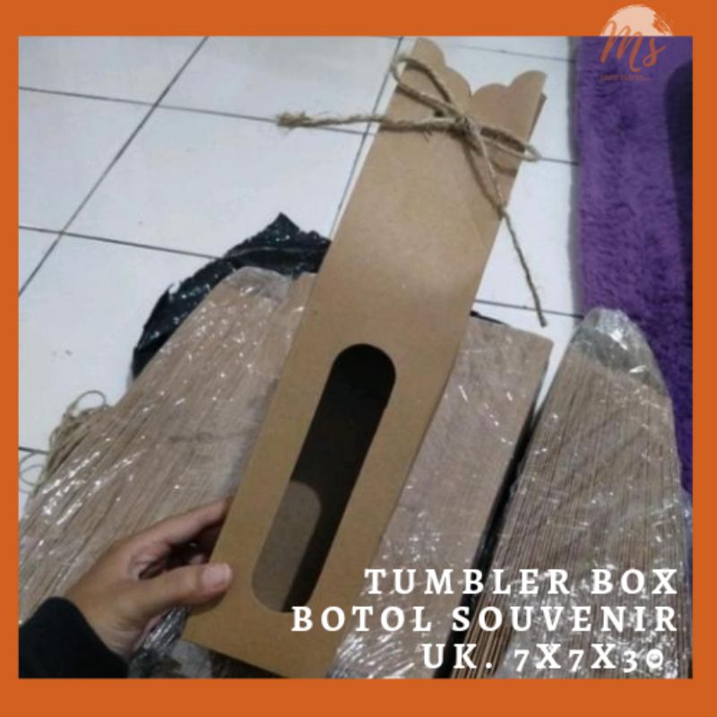 

Tumbler box / box Souvenir 7x7x30cm Brown Kraft / box Tumbler estetik