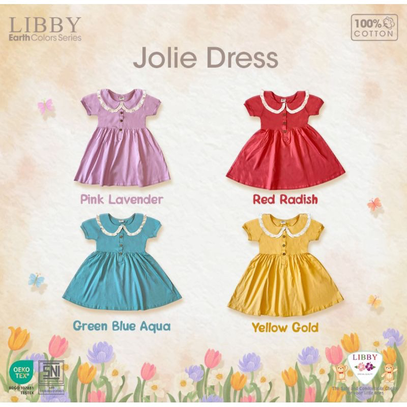 EMILLY Dress / JOLIE DRESS LIBBY / Dress anak perempuan / Dress katun anak Usia 6bulan-8tahun