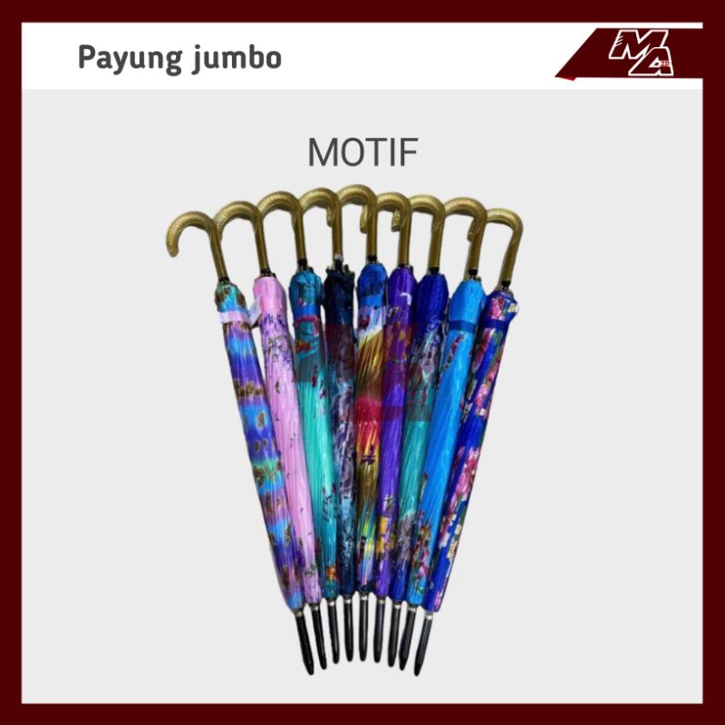 Payung motif jumbo 16 ribs gagang panjang