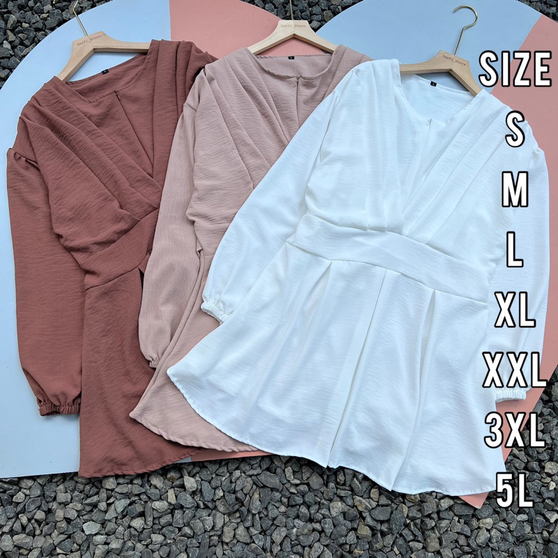 Orina Blouse - Ukuran S M L XL XXL 3XL 5L - Blouse Jumbo - Atasan Wanita Jumbo - Baju Wanita Jumbo