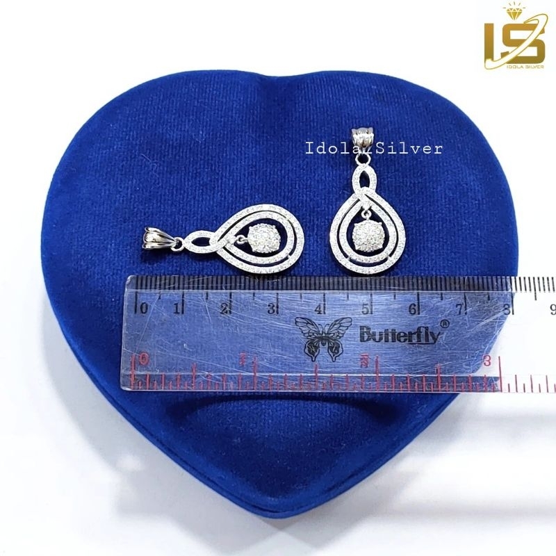 KALUNG PERAK WANITA SILVER ASLI 925 LAPIS EMAS PUTIH CASSANDRA FLEXY ITALY LIONTIN PERMATA OVAL GELOMBANG - PERHIASAN PERAK ASLI