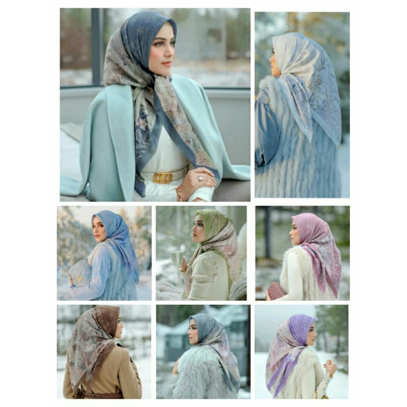 HIJAB / JILBAB DISNEY'S FROZEN BUTTONSCARVES VOAL SQUARE ICE WATER MIRAGE BOUGAINVILLE AQUAMARINE QU