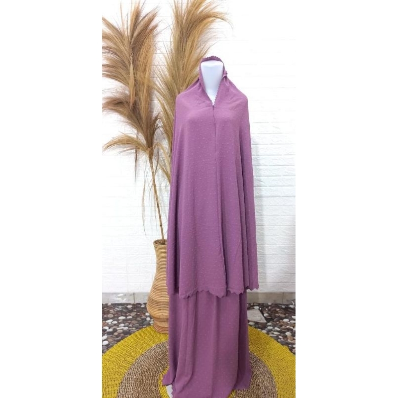 Mukenah Rayon Crinkle Uragiri/ Rubiah Lacer Cut