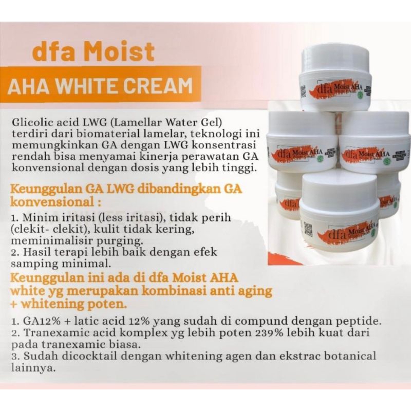 dfa moist aha white cream