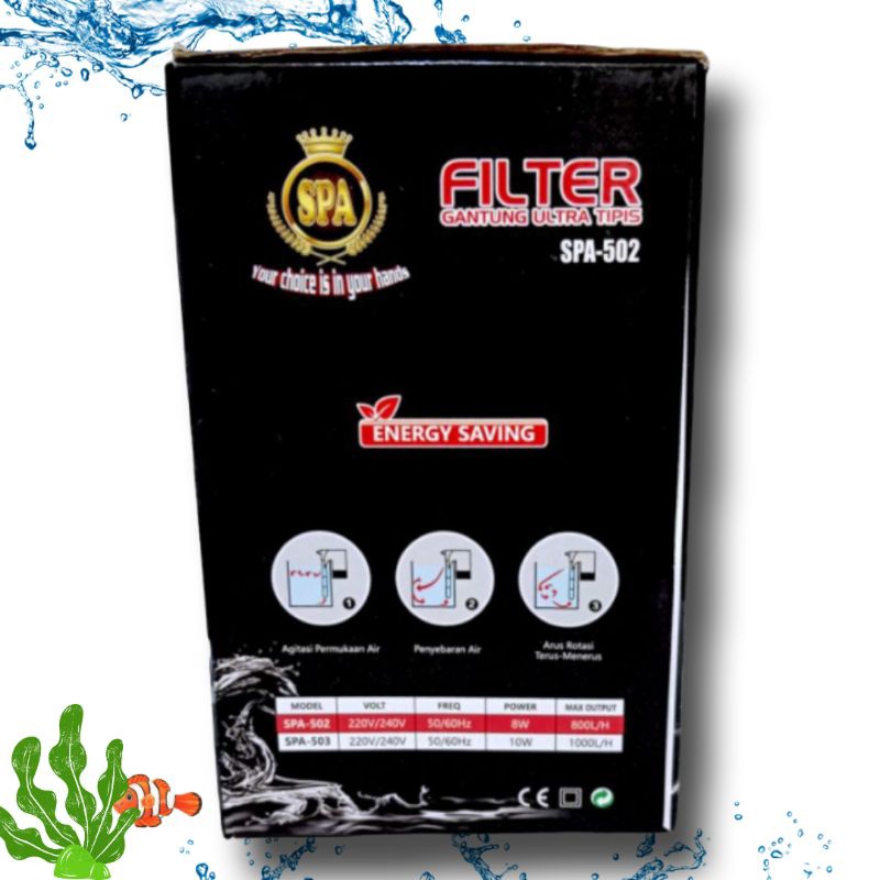 PROMO MURAH Pompa Aquarium aquascape filter gantung Hang On Filter SPA 502