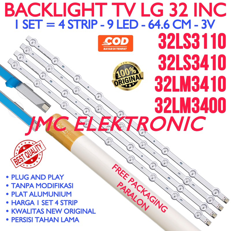 BACKLIGHT TV LG 32 INC 32LS3400 32LS3110 32LM3410 32LM3400 LAMPU BL LG 32LS 32INC INCH 9K 3V