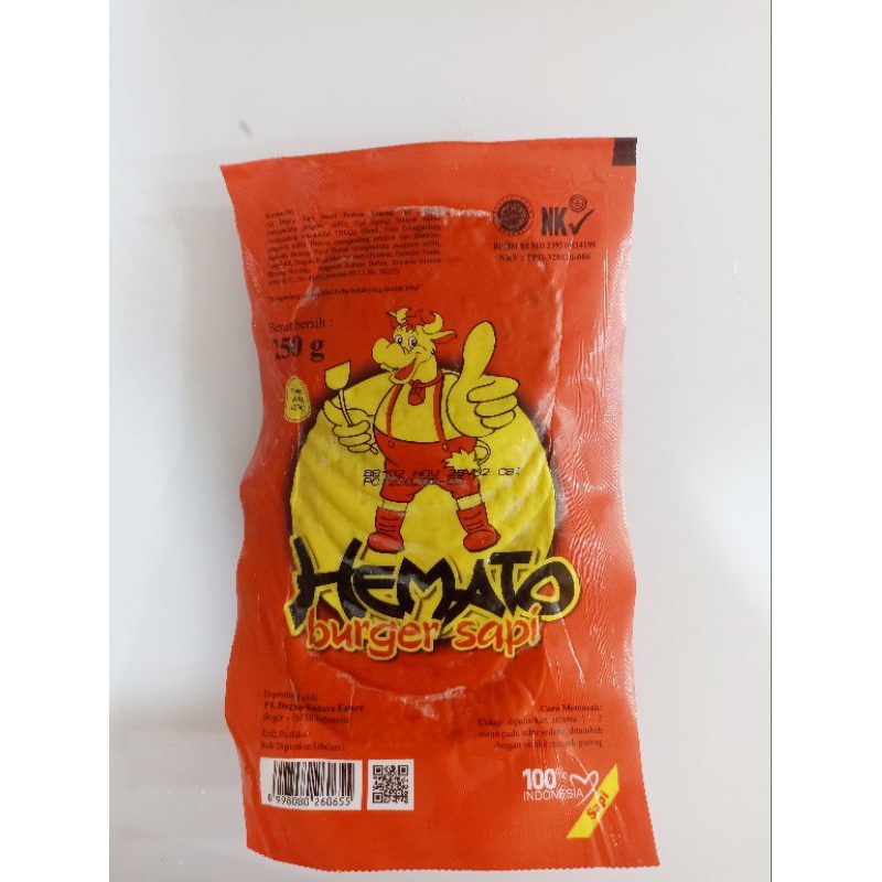 

Hemato Burger sapi 250gr 10s