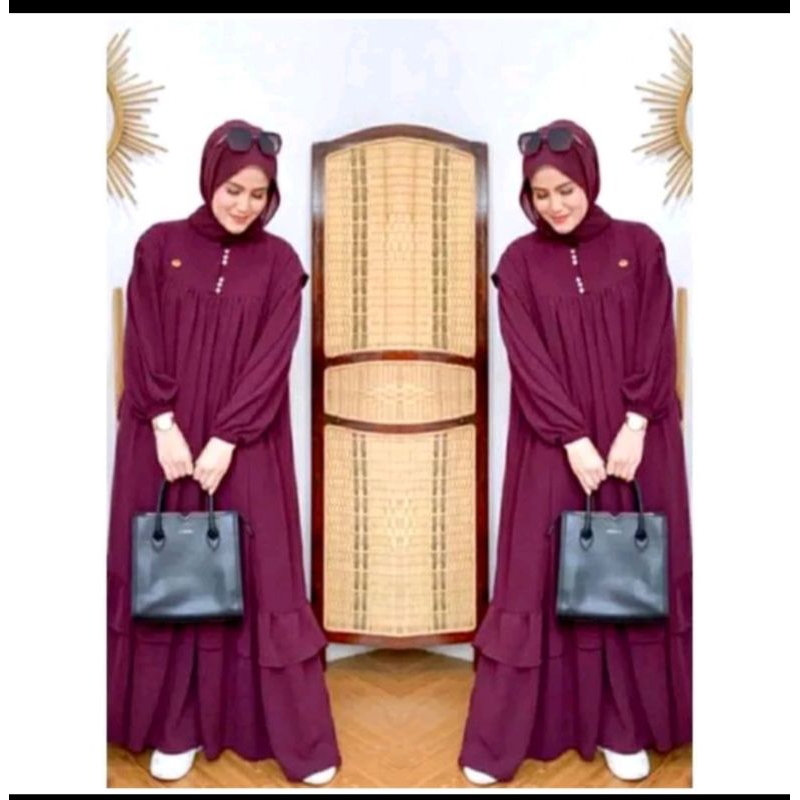 NEW //GAMIS KALLA DRES//BAHAN CRINGKLE AIR FLOW PREMIUM/GAMIS WANITA