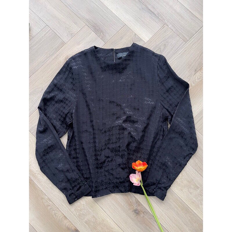 L131 - Black Jacquard Blouse by Other Stories