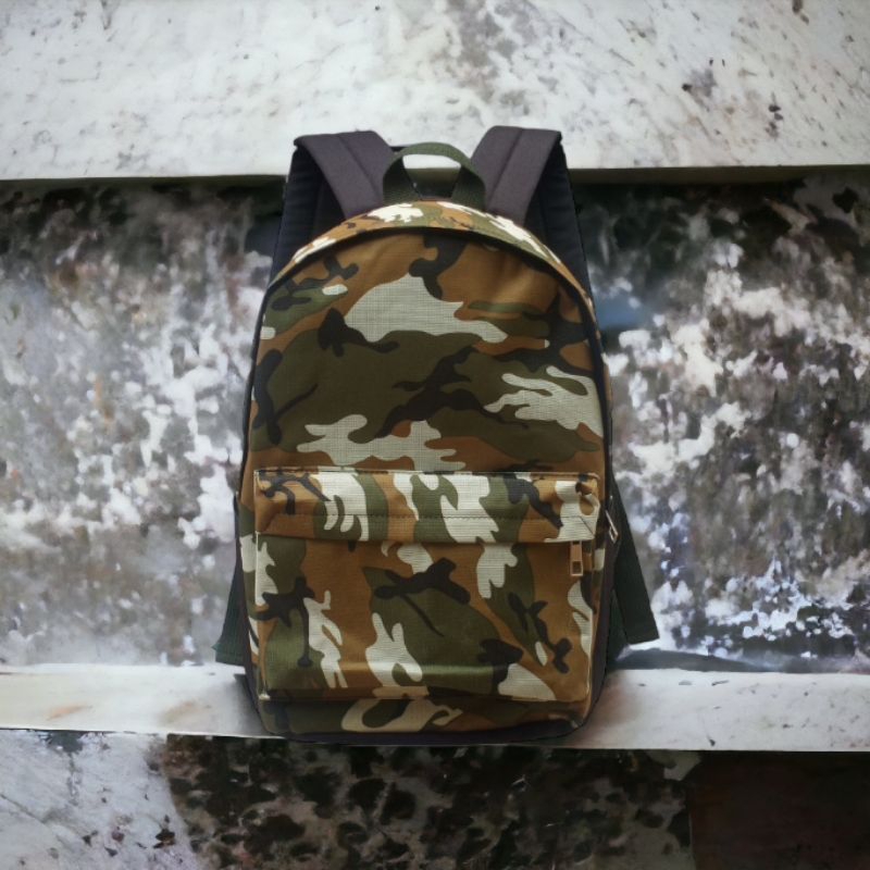 Tas Ransel Punggung Army /Backpack Tu7uh Store Tas Sekolah anak sd tas ransel loreng army/gendong/tas punggung/anak pria wanita printing army loreng hitam polos