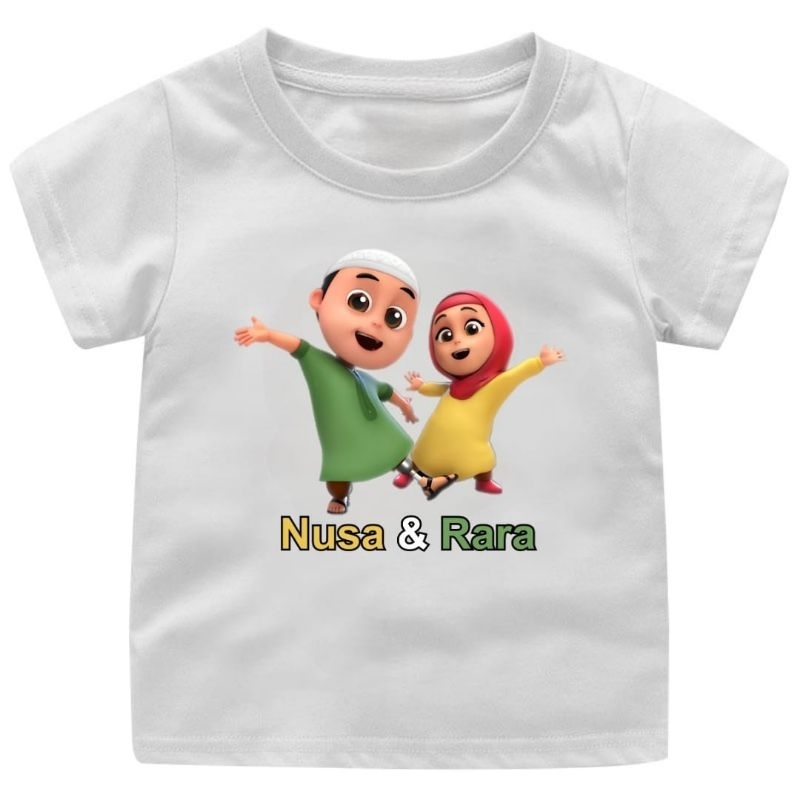 BAJU KAOS ANAK CEWEK-COWOK NUSA DAN RARA 1-12TAHUN UKURAN.S.M.L.XL.XXL.3XL/PAKAIAN ANAK ANAK