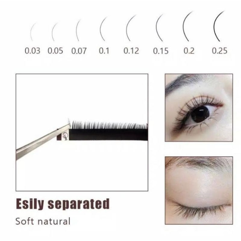 Eyelash Extension GRAFITING EYELASH Bulu Mata Tanam Eyelash Curly Soft Korea