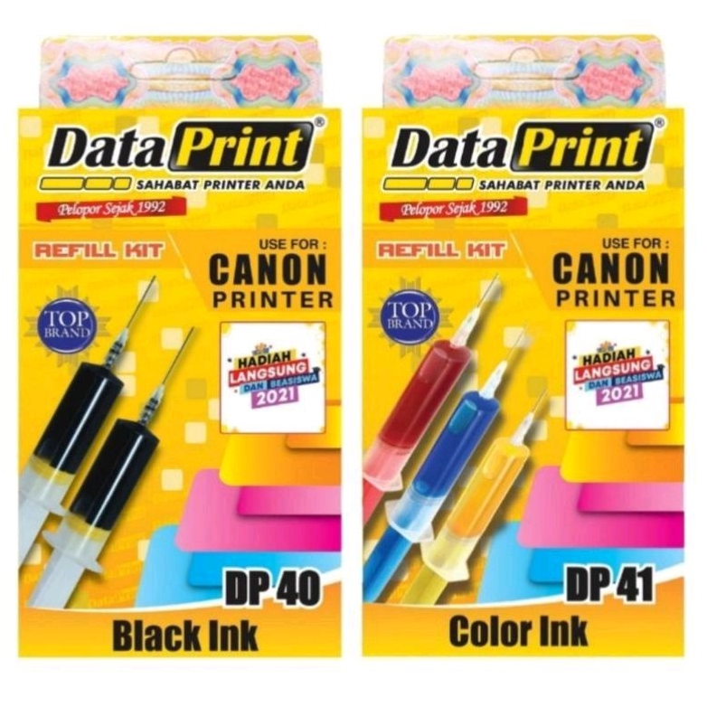 Tinta printer data print black atau color canon universal