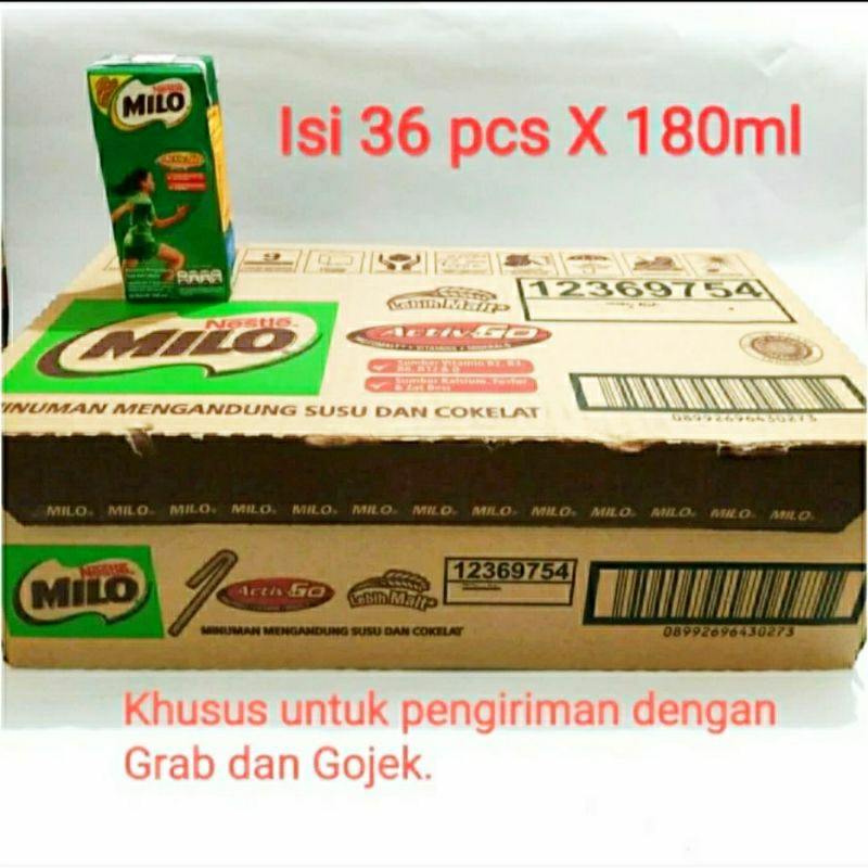 

milo uht 180 ml carton | 1 dus isi 36 pcs