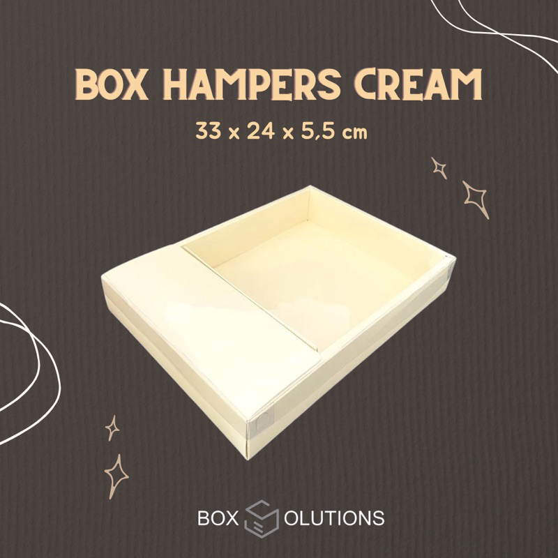 

box hampers cream / box nasi spesial / box hantaran ivory krem mika - 33x24x5,5 cm