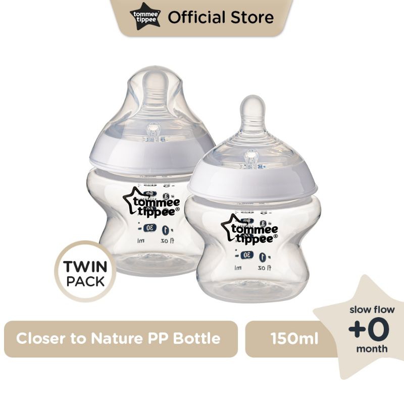 Tommee Tippee Botol PP Close to Nature Clear 150ML/4oz-Botol Susu Bayi