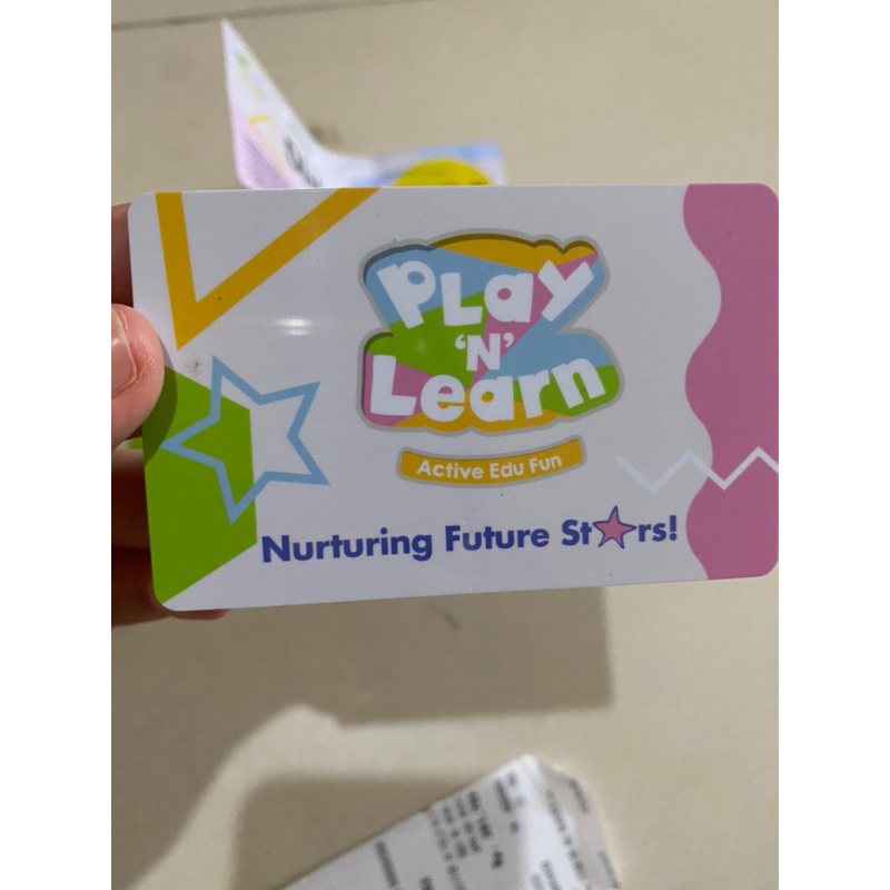 PRELOVED KARTU MEMBER PLAY N LEARN ,Tempat bermain anak playnlearn ,tempat bermain anak play and lea