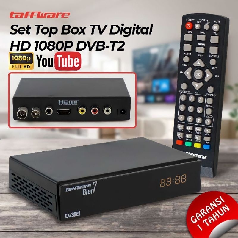 Set Top Box TV Digital STB Taffware Bien 7 Full HD Bisa Youtube Internet Wifi Receiver Saluran Telev