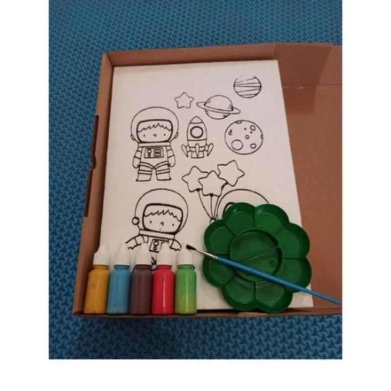 

1 set stereofom gambar+cat 25ML+palet+kuas/Styrofoam/lukis/edukasi anak