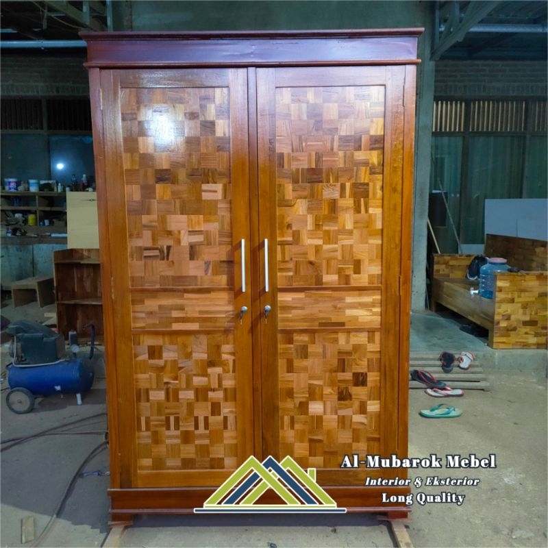 Lemari Pakaian Bahan Kayu Jati FJL // Lemari Pakaian Minimalis FJL