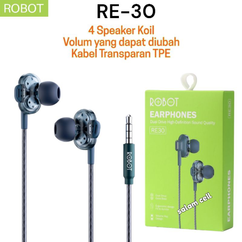 Headset Robot RE30 4speaker Super Bass Original Garansi Resmi