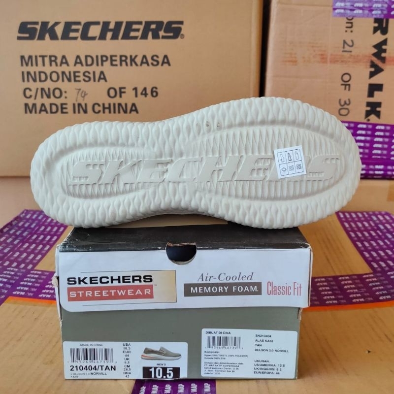 Sepatu Skechers Delson 3.0 Norvill 210404/TAN Men's Shoes Original