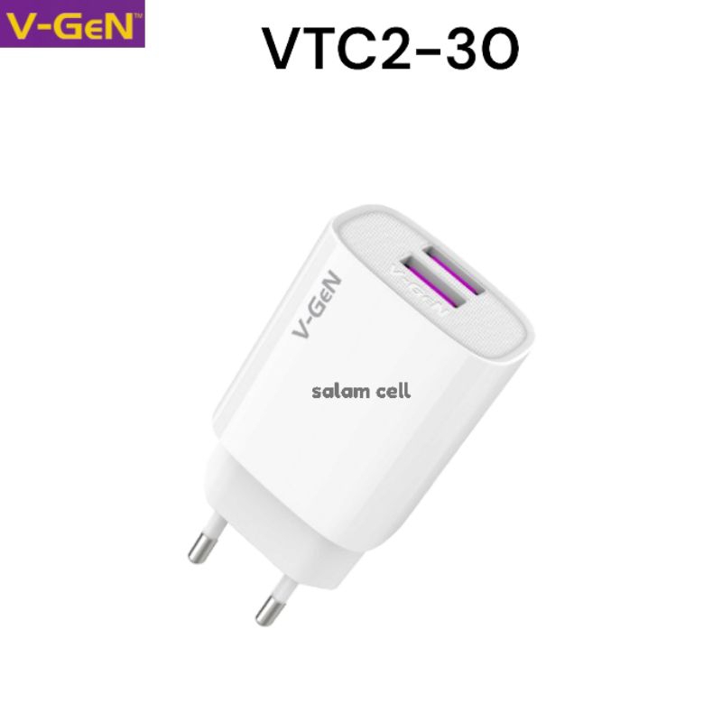 kepala Charger Vgen VTC2-30 1Kotak isi 10pcs Original Vgen Vtc2 30 Garansi Resmi