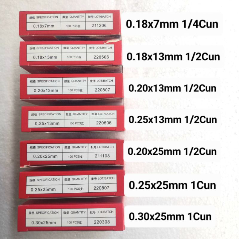 Jarum Akupuntur Huanqiu 1 cun 1/2 cun 1/4 cun 25 x 25 mm Jarum Akupuntur 25 x 25 mm Acupunture Needl