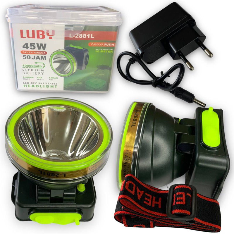 Headlamp / Senter Kepala Merk Luby L-2881 Cahaya Kuning / Putih