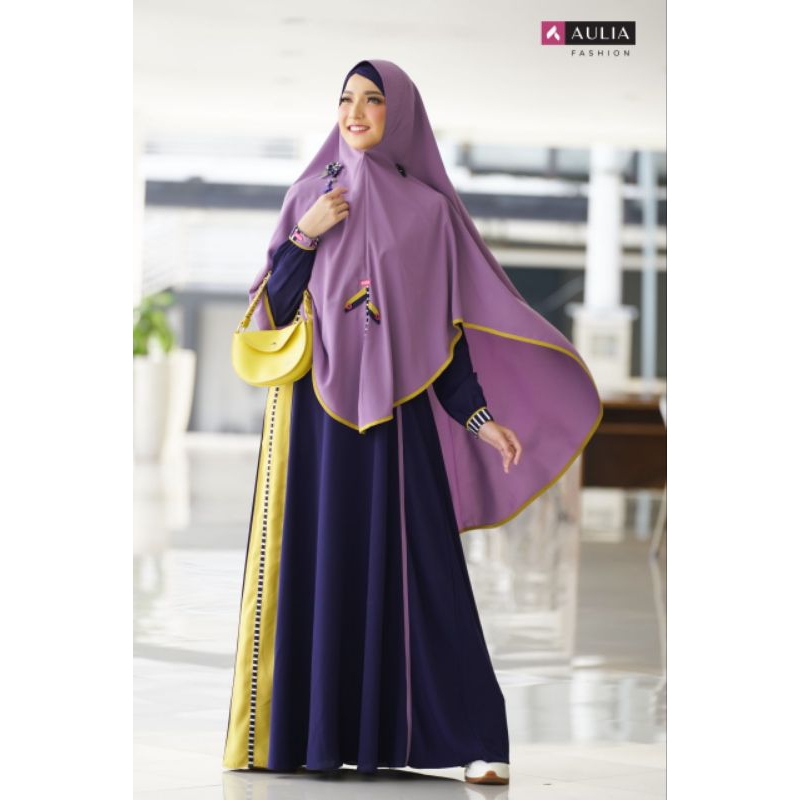 BAJU GAMIS AULIA FASHION UNGU YELLOW KUNING JUMBO BUSUI