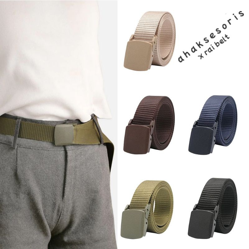 ikat pinggang gesper x rai anti detektor pendeng pria military kanvas tactical