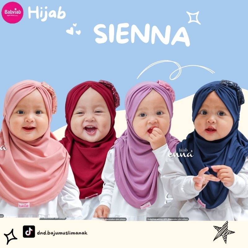 BABAYJAB Hijab Jilbab Anak SIENNA Lucu Maroon, Navy, Sweet Purple, Nude Pink