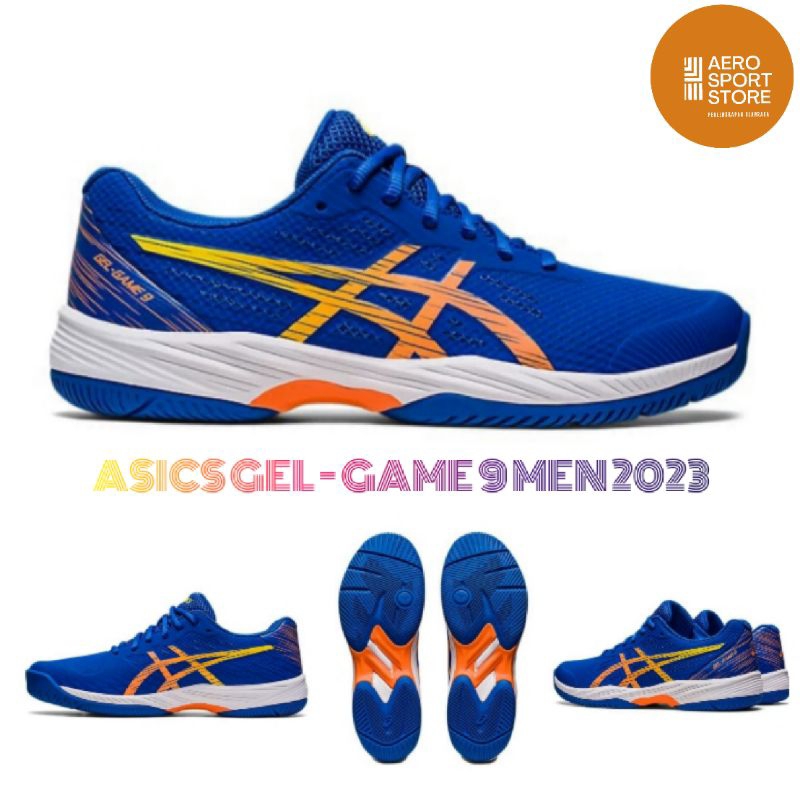 [ SEPATU TENIS LAPANGAN ASICS GEL - GAME 9 MEN 2023 / SUN PEACH ]
