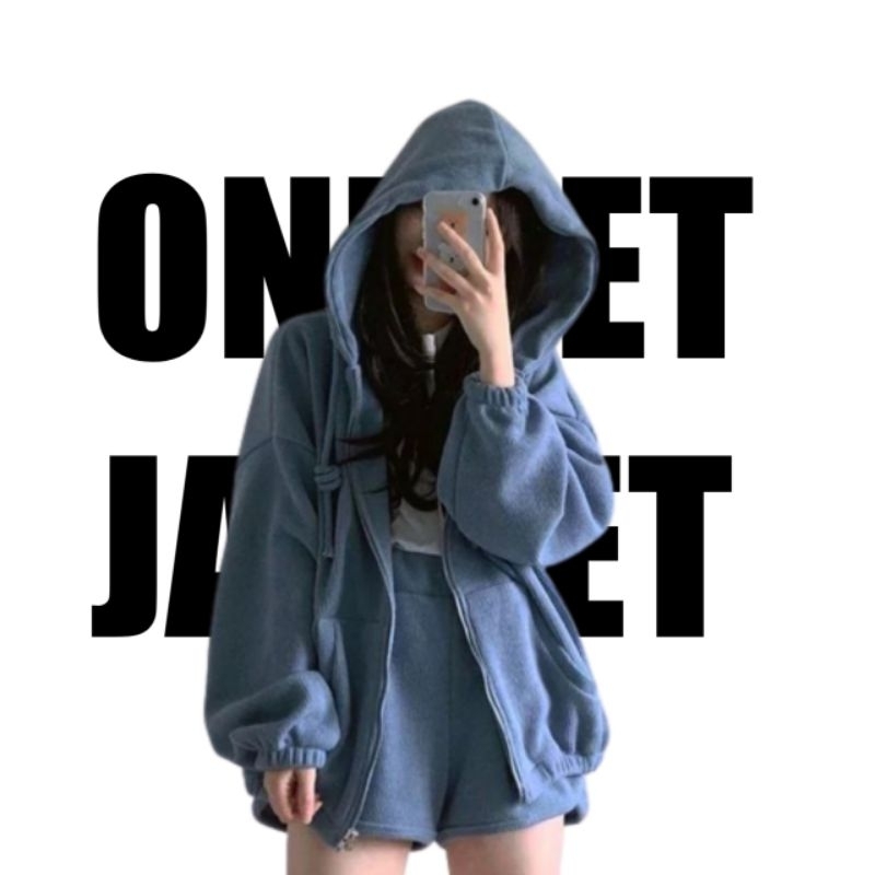 Sweater Hoodie Wanita Korean Style + short pants ONESET jaket Hoodie wanita dan shorts pants setelan