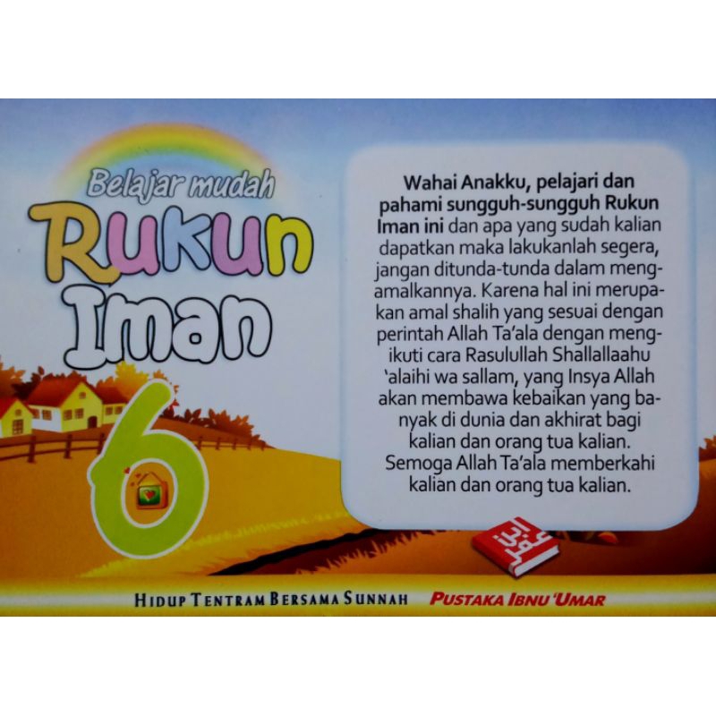 Buku Anak Belajar Mudah Rukun Iman Bergambar