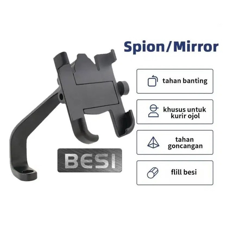 Holder hp motor full besi phone holder hp motor spion Phone Holder HP Motor Full Besi Handphone Hold
