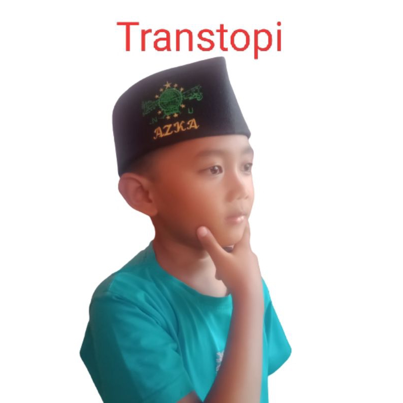 Peci anak NU BORDIR NAMA Kopiah Anak Bordir Nama Peci Hitam Keren