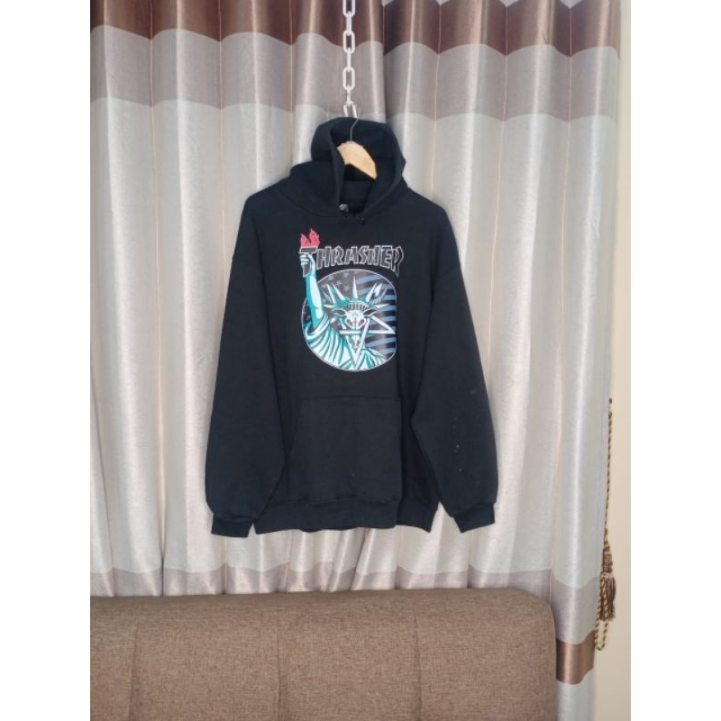 Hoodie Thrasher Liberty Goat Warna Hitam Size L to XL