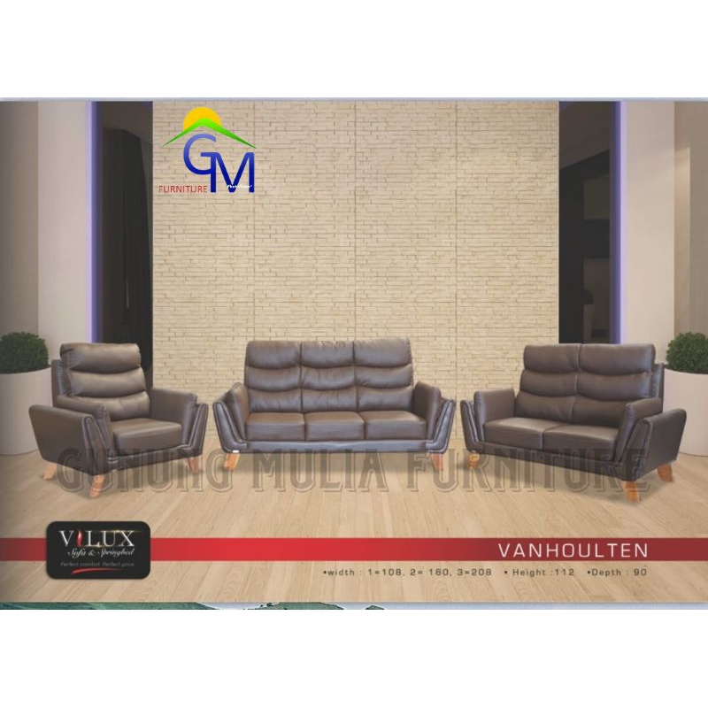 Sofa Tamu Modren Bahan Kulit Merk Vilux