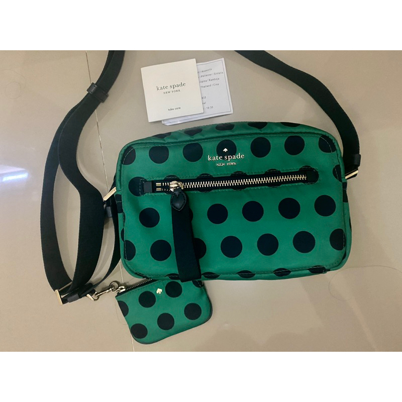 Kate Spade Nylon Chelsea Camera Crossbody Bag Green Multi