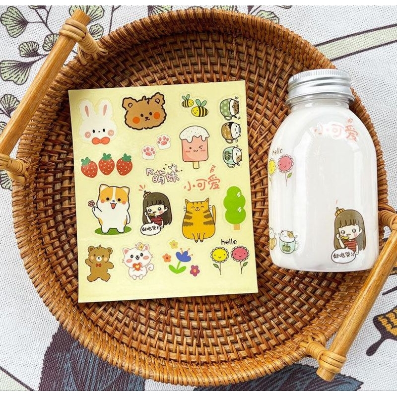 Sticker Dessert Lucu / Stiker Kemasan Korea / Stiker Packaging Kue Minuman